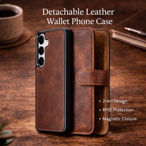 Samsung Leather Wallet Case RFID Card Holder | Flip personalized Cover S25 S26 Ultra Plus