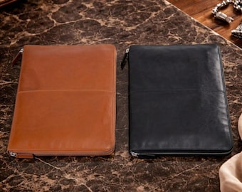Portable Travel Prayer Mat Leather Folder • Compact Office Janamaz Rug • Personalized Professional Gift for Muslim Men & Women • Slim Case
