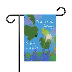 Summer Pollinator Garden Flag and Outdoor Art: Native Plant Decor