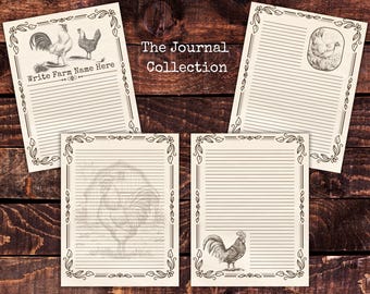 Vintage Farmhouse Journal Pages | Homesteading Daily Planner | Printable Chicken Notebook | Apothecary Style | (Digital Download)