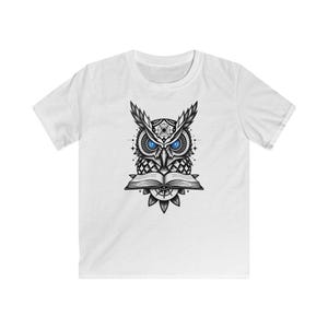 Owl Themed Kids Softstyle Tee, Fun Owls T-Shirt, Cool Animal Tee, Kids Graphic Shirt, Perfect for Birthdays, Gifts
