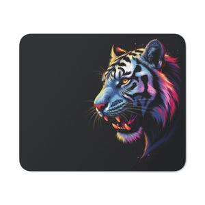 Vibrant Tiger Desk Mouse Pad | Wild Animal Mousepad | Home Office Decor | Gaming Accessory | Gift for Animal Lovers