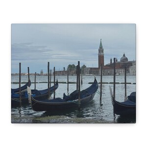 Scenic Canvas Art Print, Venetian Gondolas, Wall Decor, Home Art, Gallery Wrap, Gift for Travelers, Nautical Decor, Landscape Art