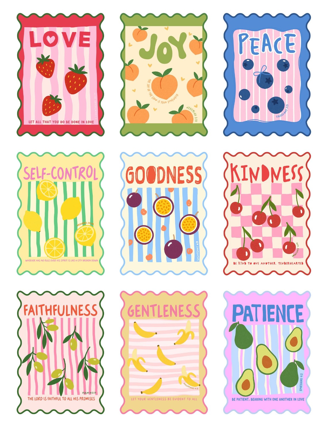 Fruit of the Spirit Printable Wall Art Bundle | Christian Nursery Decor ...