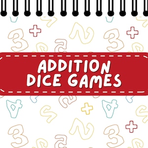 Jeux de dés d&#39;addition | Centres de mathématiques amusants à imprimer | Lancez et ajoutez des jeux pour enfants | Activité mathématique pour l&#39;école à la maison et la salle de classe | Téléchargement instantané