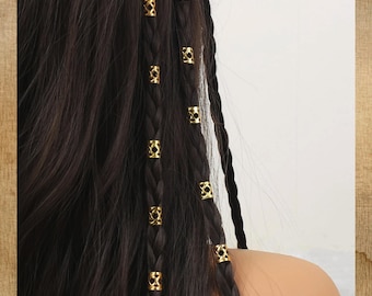 60pcs Gold Hollow Hair Cuffs, Dreadlock Beads & Braid Rings For Women and Girls, Women Hair Rings, Gift for Women, Gift for Her