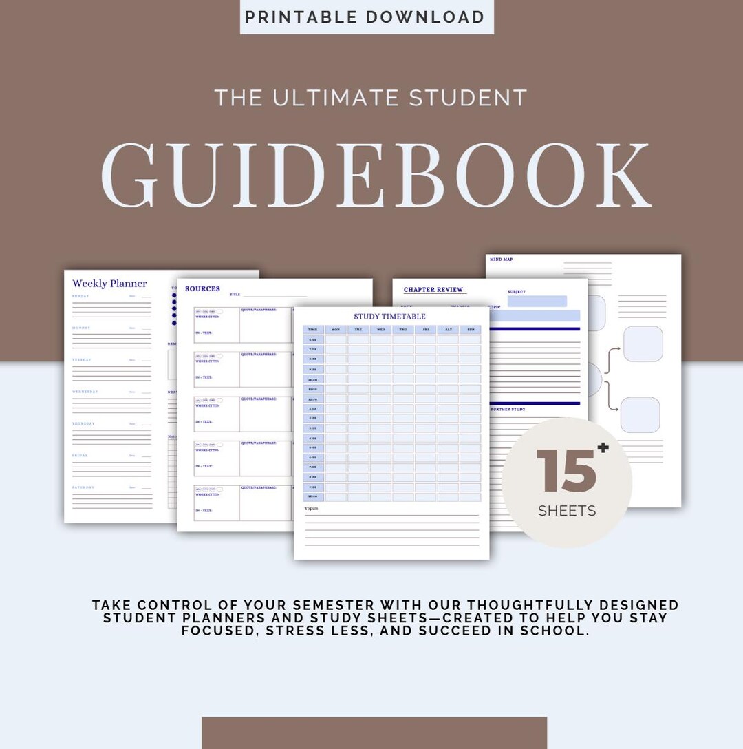 Printable Student Planner Bundle | Academic Organizer | Course, Essay ...