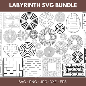 Labyrinth SVG Bundle: Maze Clipart, Vector Graphics (Digital Download)