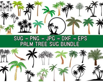 Palm Tree SVG Bundle, Beach Life Clipart (Digital Download)