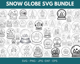Snow Globe SVG Bundle, Christmas Decorations (Digital Download)