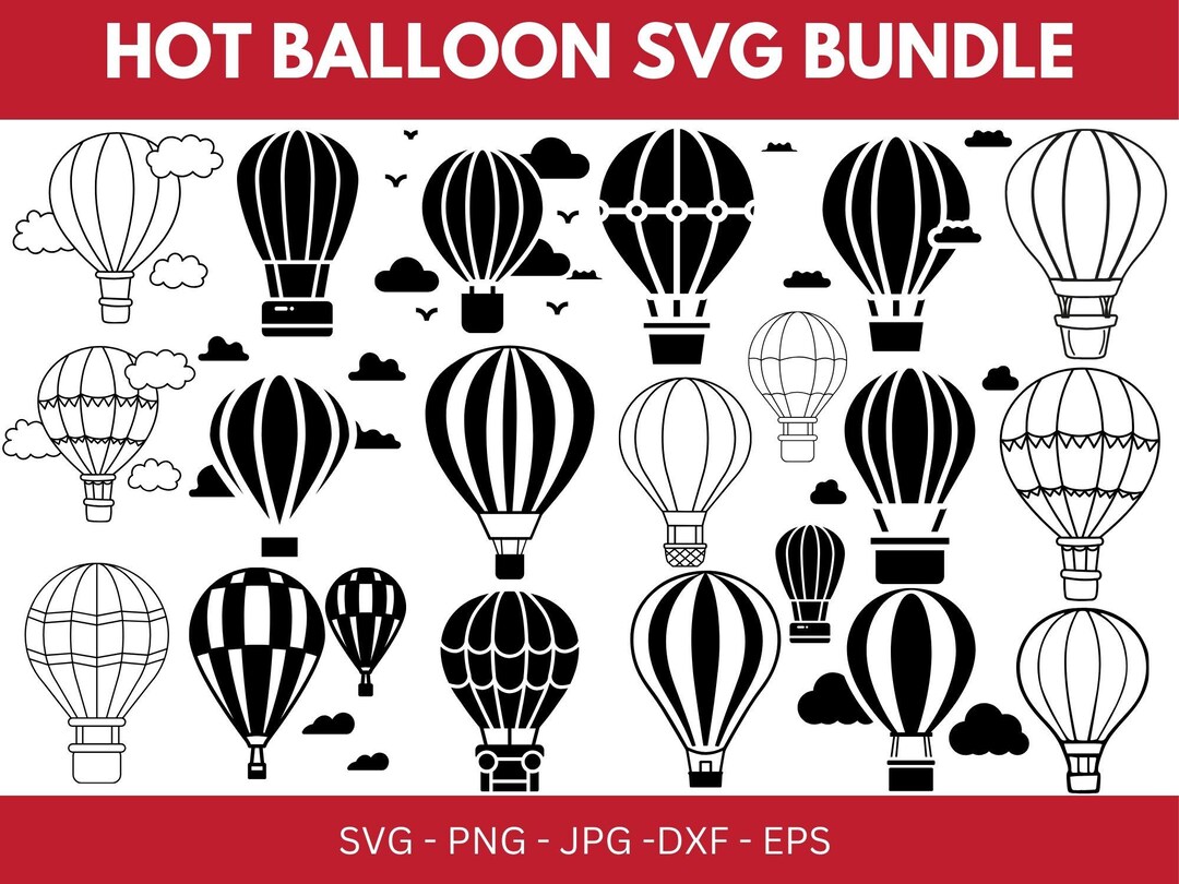 Hot Air Balloon SVG Bundle, Clipart Cut Files - Etsy UK