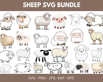 Sheep SVG Bundle: Farm Animal Cut Files (Digital Download)