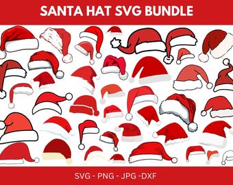 Santa Hat SVG Bundle: Christmas Cut Files (Digital Download)