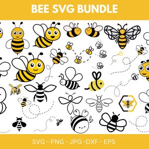 Paquete SVG de abejas: imágenes prediseñadas de abejas, citas y juegos de palabras (descarga digital)