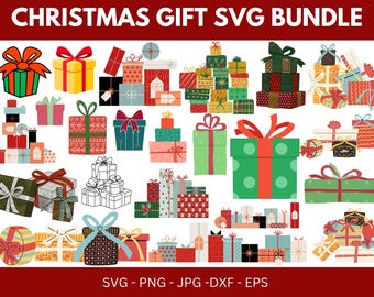 Weihnachtsgeschenk SVG, Geschenk SVG-Bundle, Geschenk Clipart, Geschenk Cut-Dateien für Cricut, Weihnachtsdesign, Geburtstagsgeschenk