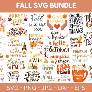 Fall SVG Bundle: Autumn Designs for Cricut & Silhouette (Digital Download)