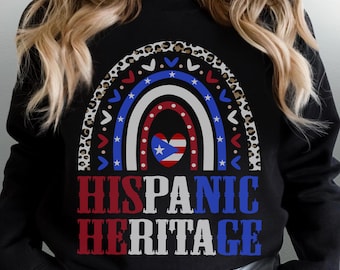 Hispanic Heritage Month PNG, Puerto Rico Rainbow PNG, Boricua Pride Sublimation Design, Cultural Fiesta Decor PNG, Latina Puerto Rican Roots