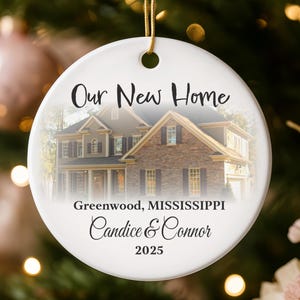 Personalized New Home Photo Ornament, First Christmas Housewarming Gift