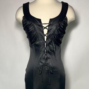 70s Frederick’s of Hollywood Black Lace Up Disco Bell Bottom Jumpsuit