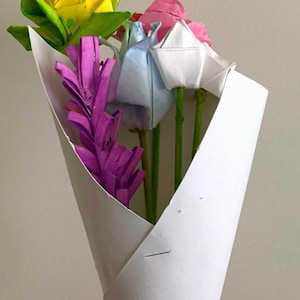 Origami Flower Bouquet Colorful Paper Flower Arrangement Gift