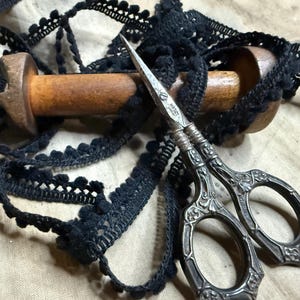 Black Tiny Mini Ball Fringe 1 yard  Pom Pom