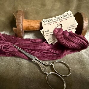 Williamsburg Red by Weeks Dye Works is 5 yards of overdyed cotton thread