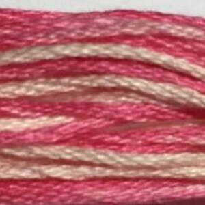 May include: Pink and white embroidery floss with a variegated color pattern.