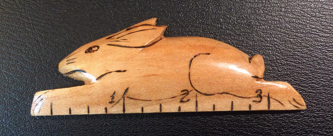 Wooden Rabbit Ruler Hand Carved and Stained - Etsy