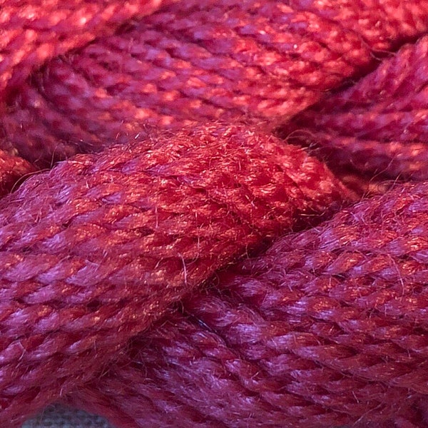 Raspberry Sheep's Silk by The Thread Gatherer Wool and Silk mix