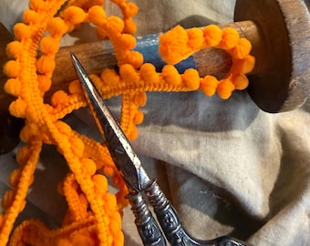 Fra-Orange 1 yard Mini Pom Pom by From the Cauldron