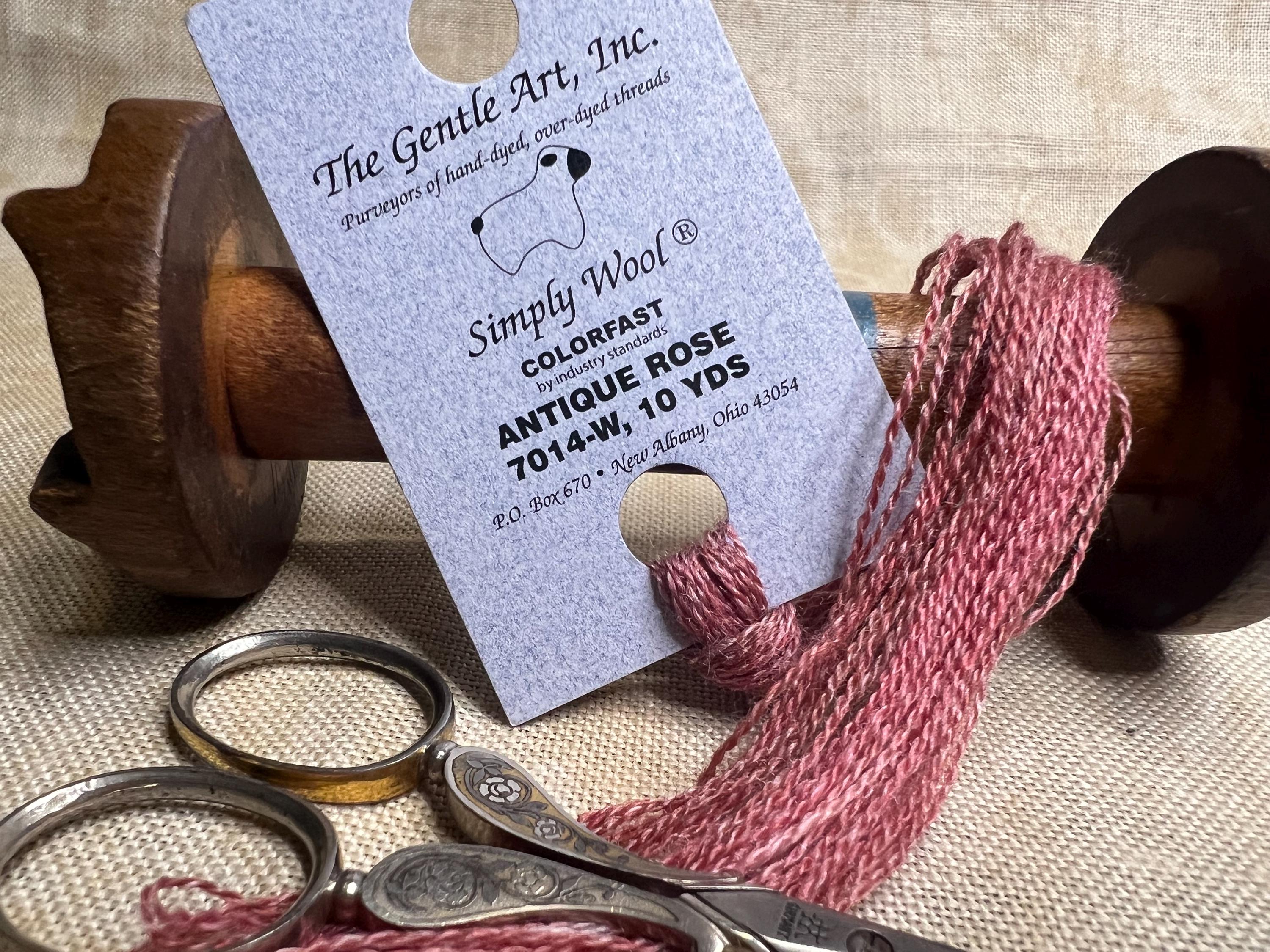 Antique Rose by The Gentle Art Simply Wool is 10 yards over dyed wools thread
