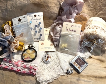 Curated Assortment of mix lace charms and buttons