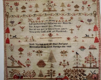 The Polka Dot Cow sampler Ann Harding 1811 by Gigi R Collection Privee
