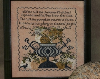 White Pumpkins Sampler designed by Dames of the Needle