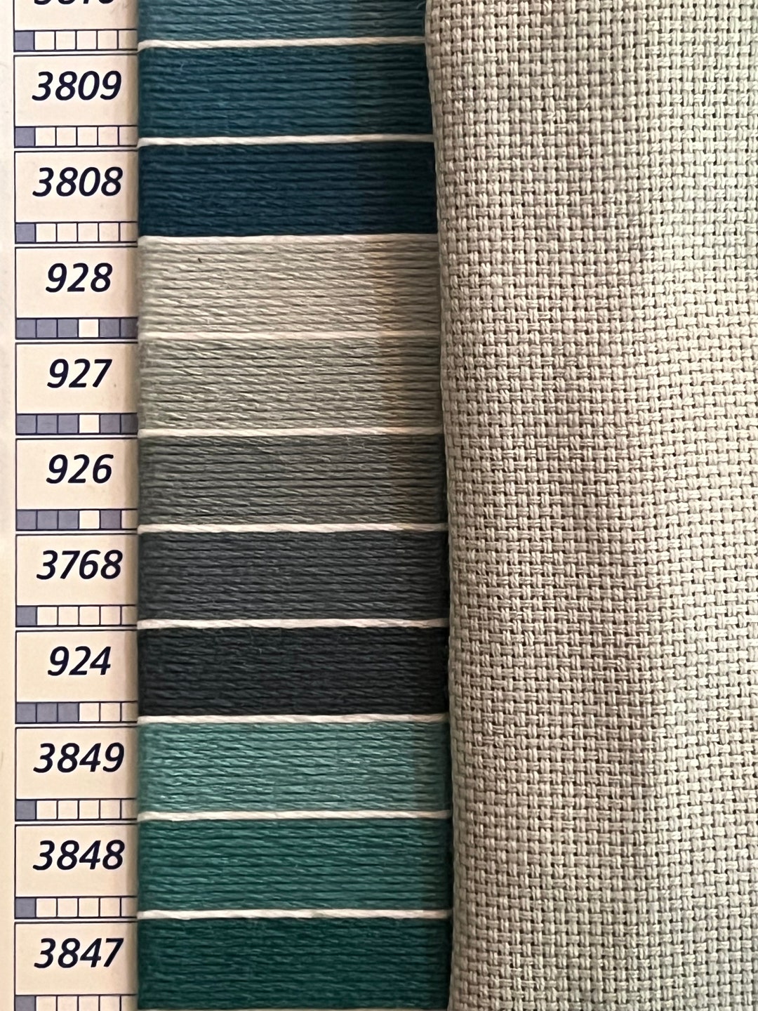 Colonial Blue 22 Count Hardanger Aida 1/4 Yard Hand Dyed by From the Cauldron Elizabeth Ann