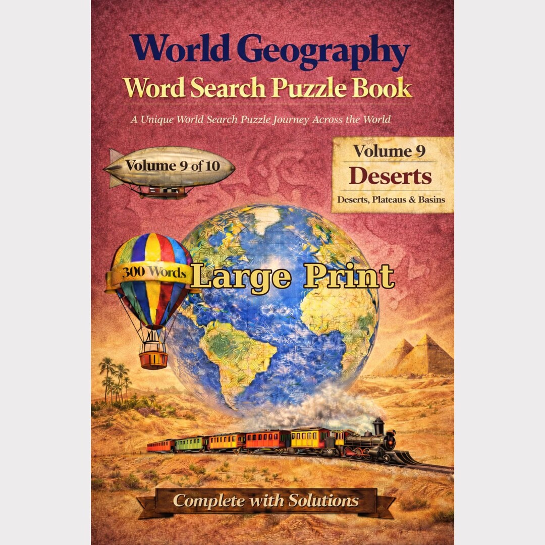 Geography Deserts Word Search Vol 9 | Printable PDF | US Letter 8.5x11 ...