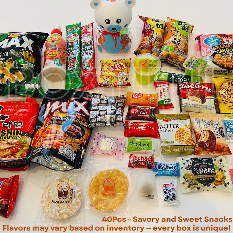 Snacks Included 25 Pcs Asian Snack Mix Box | Variety Korean • Japanese • Thai Snacks ...