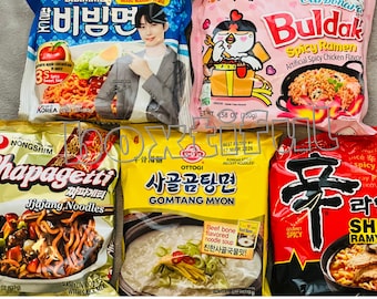 5 Pack Asian Noodle Sampler “Try Me” Box - Asian Ramen + Bonus + Stickers • Boxtiful •