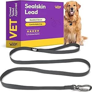 Sealskin Dog Leash, Comfort Padded Handle, Aviation Grade Aluminum Quick Releasing Frog Clip, K9 Working Dog Leash, Large Dog Strong Lead