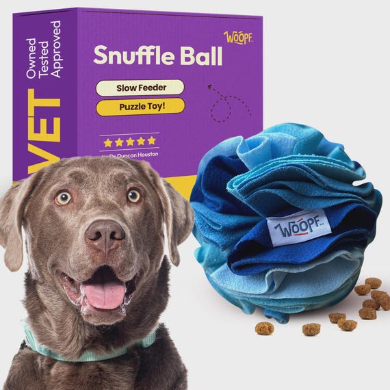 Blueberry Snuffle Ball Pet Toy, Foraging Fun for Animals, Fleece