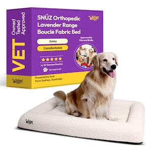 WOOPF Snuz Vet Orthopaedic Calming Bouclé Memory Foam Sofa-Style Bed with Lavender