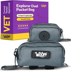 Dog Pocket Treat and Poop Bag Pouch, Reflective Dog Waste Bag Holder, Compostable Poo Bag Holder, Vet Designed Pet Accessories, Leash Bag