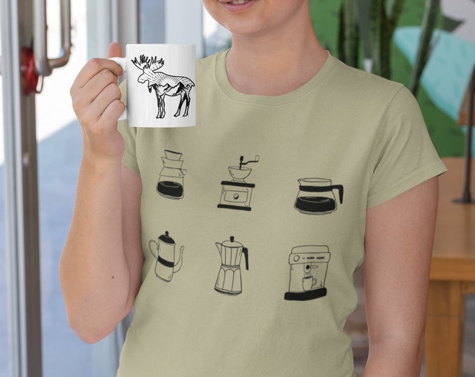 Coffee Raglan t shirt - Blush