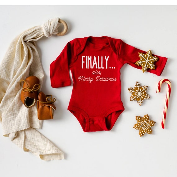 Finally...pregnancy announcement bodysuit Christmas Adoption