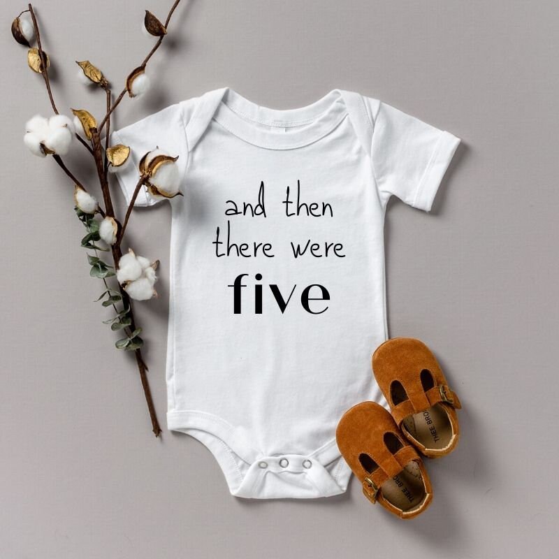 and then there were five onesie