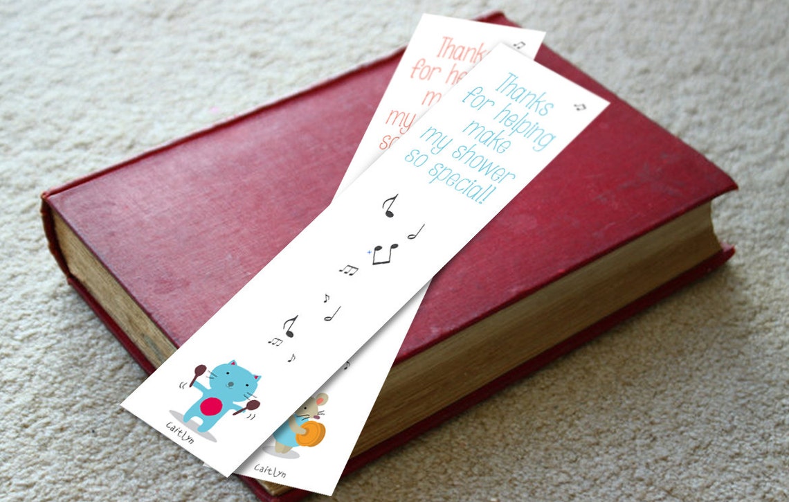 Bookmarks Baby Shower Favor Ideas Printable Gifts Gender Etsy