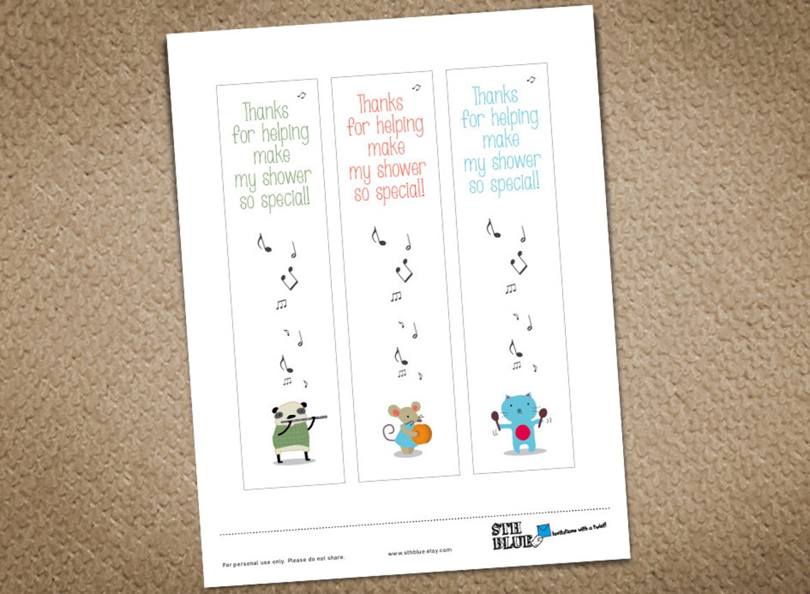 Bookmarks Baby Shower Favor Ideas Printable Gifts Gender Etsy