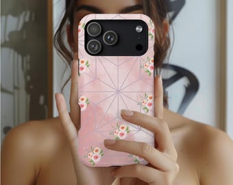Floral Sphere iPhone Case MagSafe | Pastel Geometric Cottagecore Phone Cover