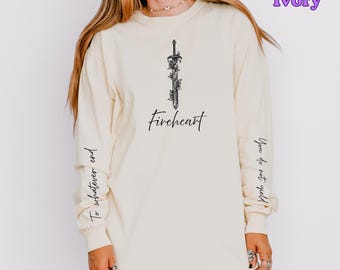 Fireheart Sword Long Sleeve Shirt | BookTok Fantasy Reader Tee