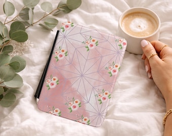 GEODOME GARDEN | Kindle Paperwhite Case | Floral Geometric Design | Auto Wake | Hand Strap